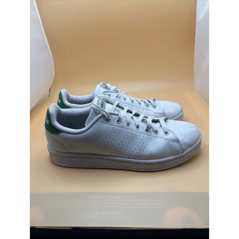 Adidas Advantage Mens Sneakers White Green Low Top F36424 Classic Athletic Shoes